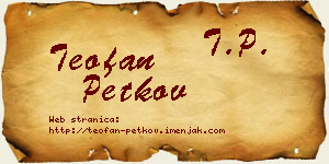 Teofan Petkov vizit kartica